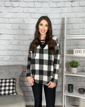 Load image into Gallery viewer, Crisscross Buffalo Plaid Pullover Sweater