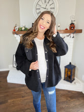 Load image into Gallery viewer, Oversized Black Sherpa Shacket