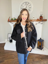 Load image into Gallery viewer, Oversized Black Sherpa Shacket