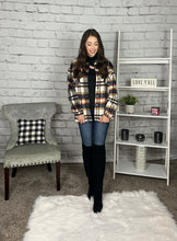 Load image into Gallery viewer, Rust/Navy Plaid Flannel Shacket