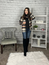 Load image into Gallery viewer, Rust/Navy Plaid Flannel Shacket