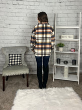 Load image into Gallery viewer, Rust/Navy Plaid Flannel Shacket