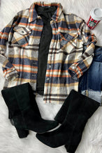 Load image into Gallery viewer, Rust/Navy Plaid Flannel Shacket