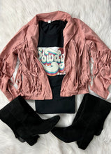 Load image into Gallery viewer, Dusty Rose Fringe Jacket