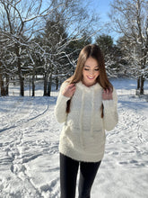 Load image into Gallery viewer, Winter Wonderland Creme Hooded Popcorn Sweater