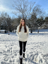 Load image into Gallery viewer, Winter Wonderland Creme Hooded Popcorn Sweater
