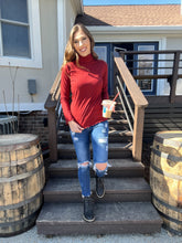 Load image into Gallery viewer, Red Spice Ribbed Turtleneck Long Sleeve Top