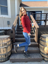 Load image into Gallery viewer, Red Spice Ribbed Turtleneck Long Sleeve Top