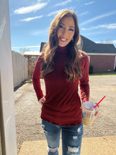 Load image into Gallery viewer, Red Spice Ribbed Turtleneck Long Sleeve Top