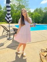 Load image into Gallery viewer, Lilac Seersucker Knit Dress