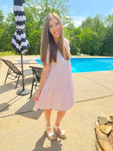 Load image into Gallery viewer, Lilac Seersucker Knit Dress
