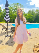 Load image into Gallery viewer, Lilac Seersucker Knit Dress