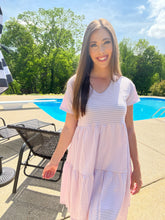 Load image into Gallery viewer, Lilac Seersucker Knit Dress