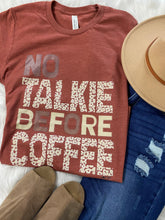 Load image into Gallery viewer, No Talkie Before Coffee Graphic Tee Shirt