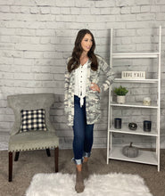 Load image into Gallery viewer, Gray Camo Cardigan