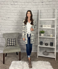 Load image into Gallery viewer, Gray Camo Cardigan