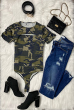 Load image into Gallery viewer, Camo Cutout Short Sleeve Bodysuit