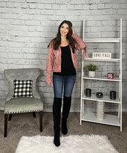 Load image into Gallery viewer, Dusty Rose Fringe Jacket
