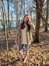 Load image into Gallery viewer, Plus Size Olive Utility Jacket