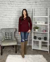 Load image into Gallery viewer, Ruby Red Crisscross Sweater