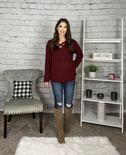 Load image into Gallery viewer, Ruby Red Crisscross Sweater