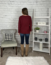 Load image into Gallery viewer, Ruby Red Crisscross Sweater