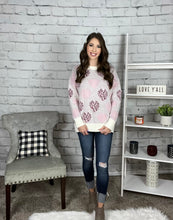 Load image into Gallery viewer, Sweetheart Hearts and Pearl Sweater