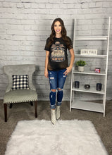 Load image into Gallery viewer, Tequila Shot Bleached Black Graphic Tee Shirt