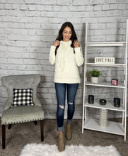 Load image into Gallery viewer, Winter Wonderland Creme Hooded Popcorn Sweater
