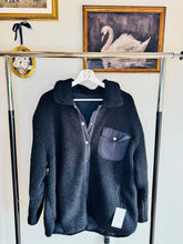 Load image into Gallery viewer, Oversized Black Sherpa Shacket
