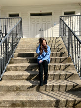 Load image into Gallery viewer, Baby Blue Scalloped Sweater

