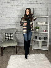 Load image into Gallery viewer, Rust/Navy Plaid Flannel Shacket
