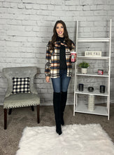 Load image into Gallery viewer, Rust/Navy Plaid Flannel Shacket
