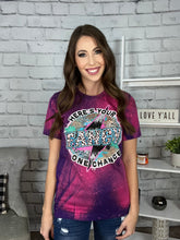 Load image into Gallery viewer, Fancy Bleached Purple Graphic Tee Shirt
