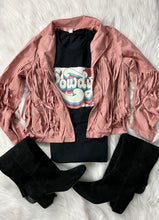 Load image into Gallery viewer, Dusty Rose Fringe Jacket
