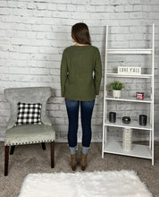 Load image into Gallery viewer, Olive Green Crisscross Sweater
