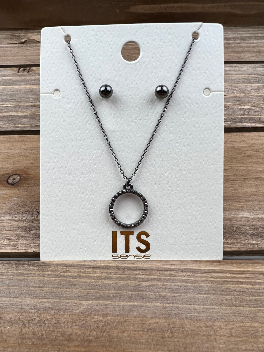 Gun Metal Circle Necklace