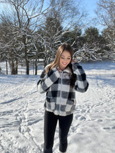 Load image into Gallery viewer, Plaid Teddy Bear Sherpa Jacket

