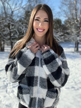 Load image into Gallery viewer, Plaid Teddy Bear Sherpa Jacket
