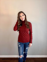 Load image into Gallery viewer, Red Spice Ribbed Turtleneck Long Sleeve Top
