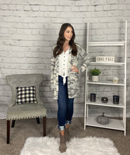 Load image into Gallery viewer, Gray Camo Cardigan
