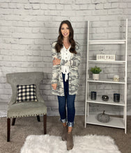 Load image into Gallery viewer, Gray Camo Cardigan
