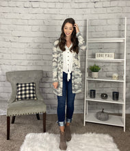 Load image into Gallery viewer, Gray Camo Cardigan
