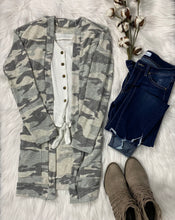Load image into Gallery viewer, Gray Camo Cardigan
