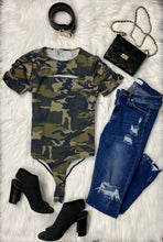 Load image into Gallery viewer, Camo Cutout Short Sleeve Bodysuit
