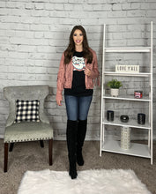 Load image into Gallery viewer, Dusty Rose Fringe Jacket
