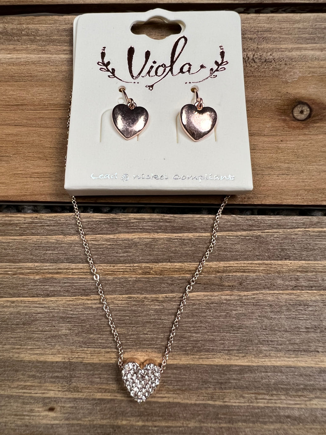 Rose Gold Heart Charm Necklace