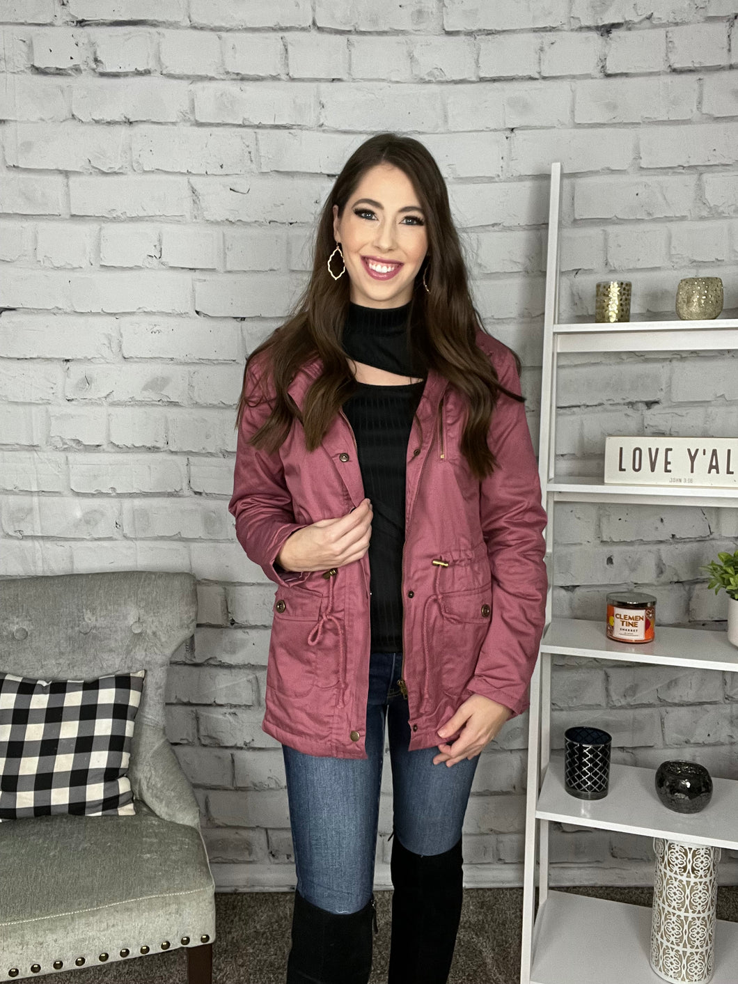 Still The One Mauve Utility Jacket