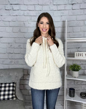 Load image into Gallery viewer, Winter Wonderland Creme Hooded Popcorn Sweater
